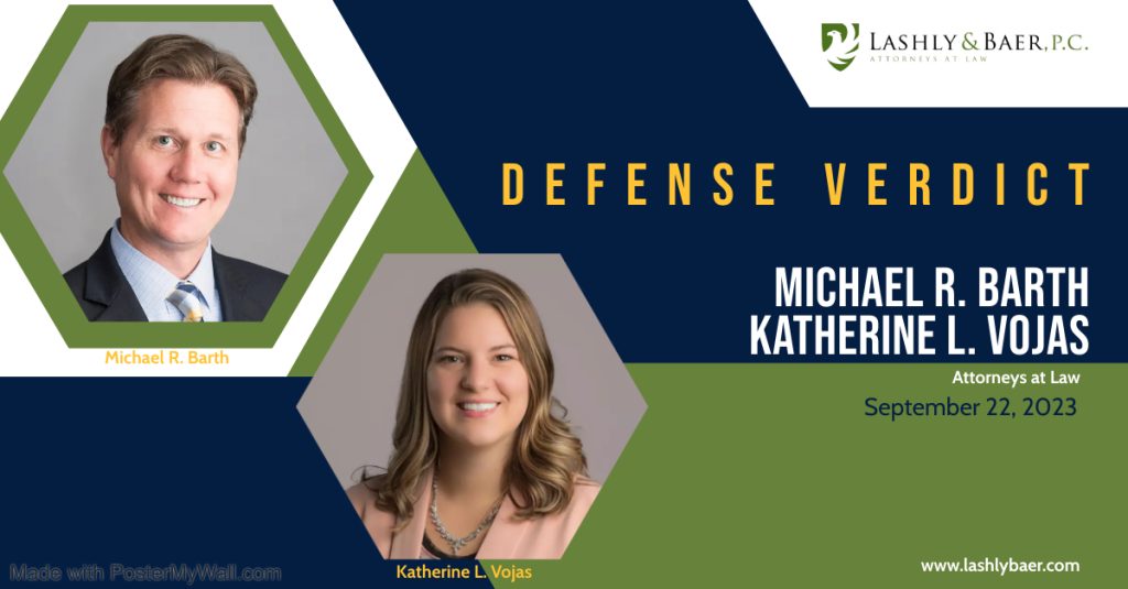 Mike Barth and Katherine Vojas Defense Victory Graphic