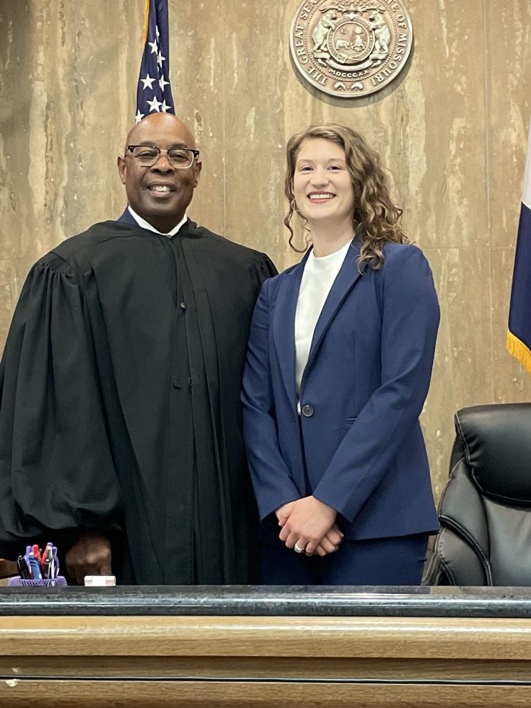 Attorney Haley Dierks being sworn in by Judge Jimmie Edwards